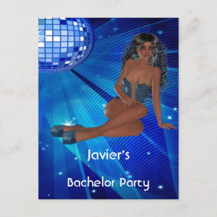 Bachelor Party S.exy Girl Blue Disco Club Kaart