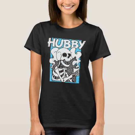 Bachelor Party Skeleton Drinking Coffee New Husban T-shirt (Voorkant)