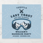 Bachelor Party Ski Weekend Tequila Likeurfles Etiket (Enkel label)