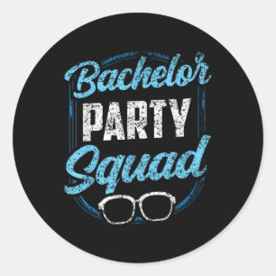 Bachelor Party Squad Team Bruid Bruidegom Ronde Sticker