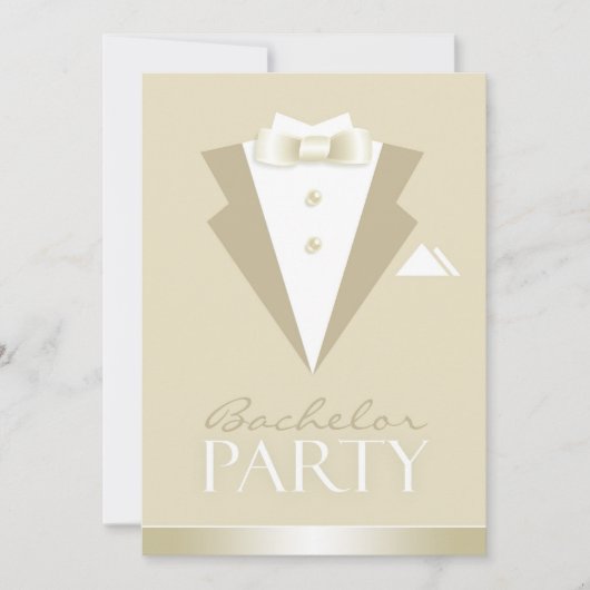 Bachelor Party Suit Flat Invitation (Devant)