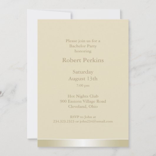 Bachelor Party Suit Flat Invitation (Dos)