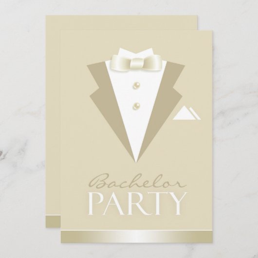 Bachelor Party Suit Flat Invitation (Devant / Derrière)