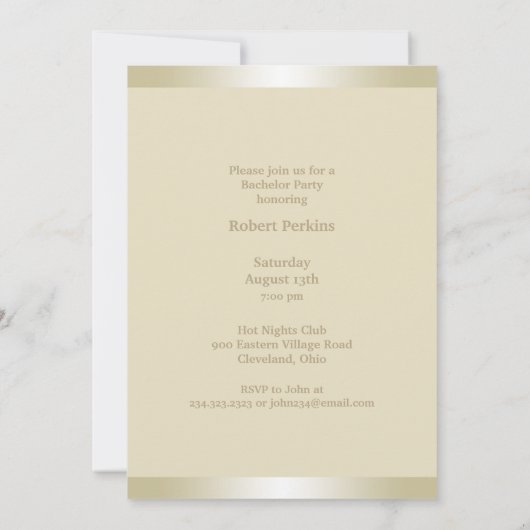 Bachelor Party Suit Flat Invitation (Dos)