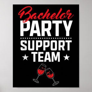 Bachelor Party Support Team Groom Bruid Stag Night Poster
