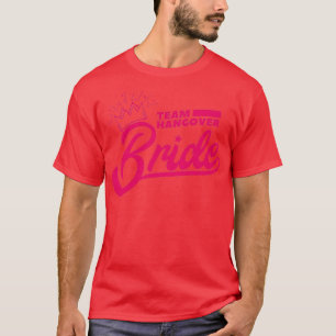 Bachelor Party Team Bride Pink Crown Gift Idee T-shirt