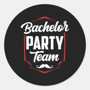 Bachelor Party Team Bruidegom Bruid Ronde Sticker