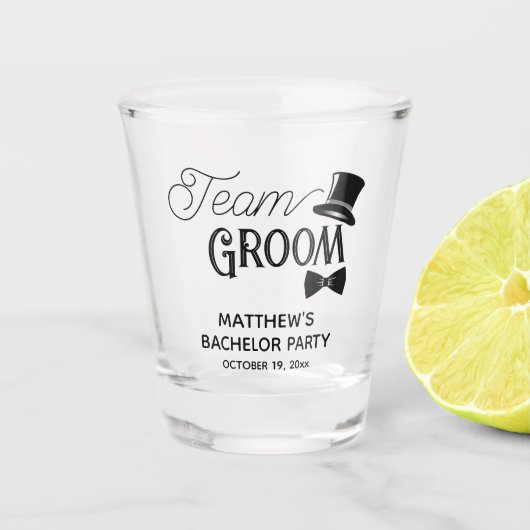 Bachelor Party Team Groom Wedding Favor Shot Glas (Voorkant)