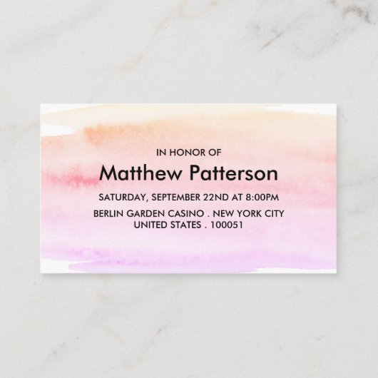 Bachelor Party Ticket waterverf-penseelbedekking (Achterkant)