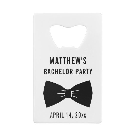 Bachelor Party Tuxedo Bow Stropdas Weddenschap Kredietkaart Flessenopener (Achterkant)