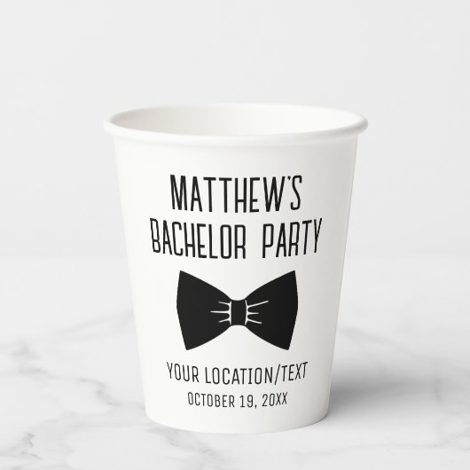 Bachelor Party Tuxedo Bow Stropdas Weddenschap Papieren Bekers (Achterkant)