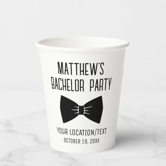 Bachelor Party Tuxedo Bow Stropdas Weddenschap Papieren Bekers (Voorkant)