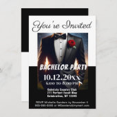 Bachelor Party Tuxedo Invitation (Devant / Derrière)