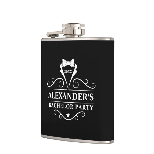 Bachelor Party Tuxedo Stropdas Black  Heupfles (Links)