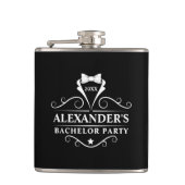 Bachelor Party Tuxedo Stropdas Black  Heupfles (Voorkant)