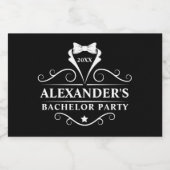 Bachelor Party Tuxedo Stropdas Black Mini Sparkling Wijnetiket (Enkel label)