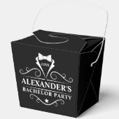 Bachelor Party Tuxedo Stropdas Black Takeout Bedankdoosjes (Voorkant)