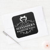 Bachelor Party Tuxedo Stropdas Black Vierkante Sticker (Envelop)