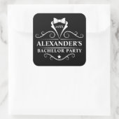 Bachelor Party Tuxedo Stropdas Black Vierkante Sticker (Tas)