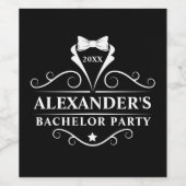 Bachelor Party Tuxedo Stropdas Black Wijn Etiket (Enkel label)