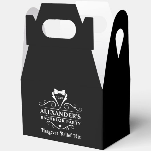 Bachelor Party Tuxedo Stropdas Hangover Black Bedankdoosjes (Open)