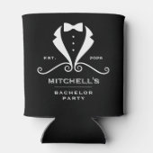 Bachelor Party Tuxedo Suit Bowtie Black Wedding Blikjeskoeler (Achterkant)