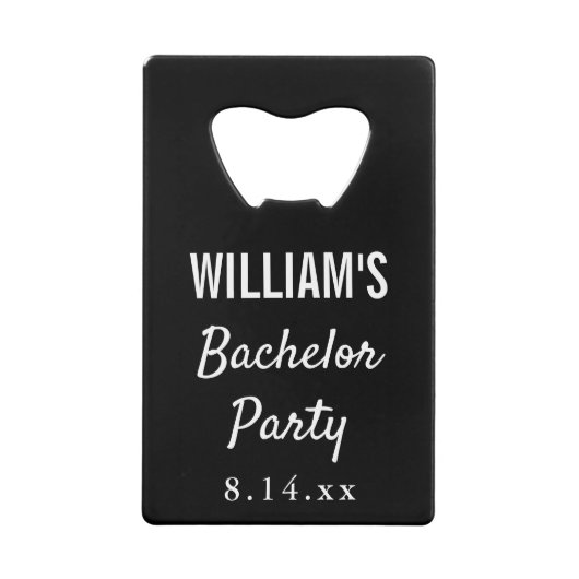 Bachelor Party Typographie moderne Mariage Faveur (Devant)