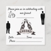 Bachelor party-uitnodiging informatiekaartje (Achterkant)