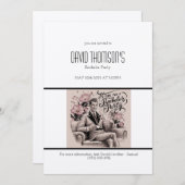 Bachelor Party uitnodiging retro ontwerp (Voorkant / Achterkant)