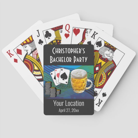 Bachelor Party Wedding Favor Beer Poker Pokerkaarten (Achterkant)
