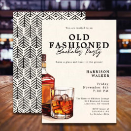 Bachelor Party Whiskey Theme Old Fashioned Elegant Kaart