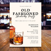 Bachelor Party Whiskey Theme Old Fashioned Elegant Kaart