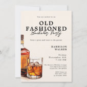 Bachelor Party Whiskey Theme Old Fashioned Elegant Kaart (Voorkant)
