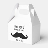 Bachelor Party Zwart Mustache Bruiloft Bedankdoosjes (Achterkant)