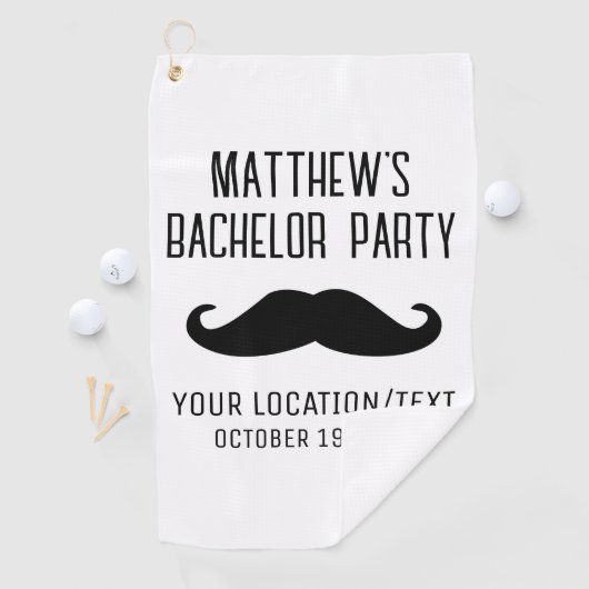 Bachelor Party Zwart Mustache Bruiloft Golfhanddoek (Insitu)