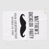 Bachelor Party Zwart Mustache Bruiloft Golfhanddoek (Horizontaal)