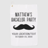 Bachelor Party Zwart Mustache Bruiloft Golfhanddoek (Voorkant)
