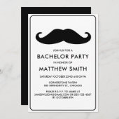 Bachelor Party Zwart Mustache Bruiloft Kaart (Voorkant / Achterkant)