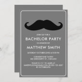 Bachelor Party Zwart Mustache Bruiloft Kaart (Voorkant / Achterkant)