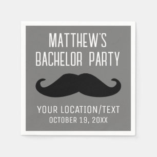 Bachelor Party Zwart Mustache Bruiloft Servet