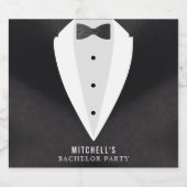 Bachelor Party Zwart pak & Bowtie Bier Etiket (Enkel label)