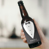 Bachelor Party Zwart pak & Bowtie Bier Etiket