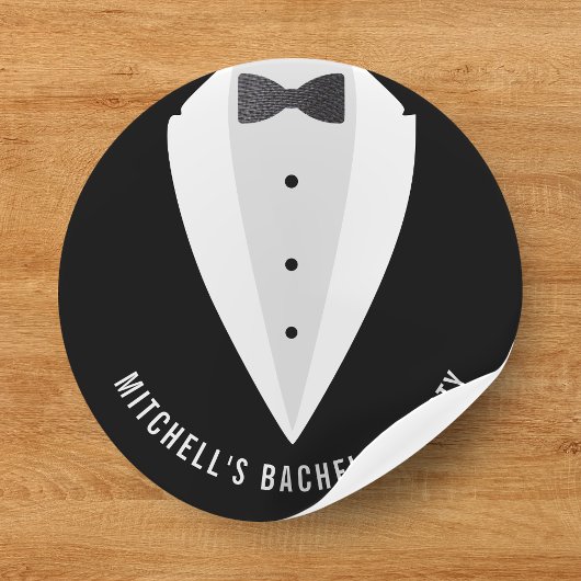 Bachelor Party Zwart pak & Bowtie Ronde Sticker