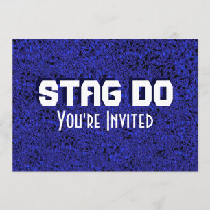 Bachelor Stag Party bleu texturé invitation
