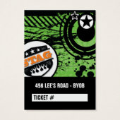 Bachelor / Stag Tickets Visitekaartjes (Achterkant)