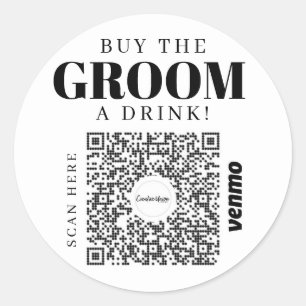 Bachelor Venmo QR code Koop de groep A Drink Ronde Sticker