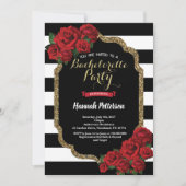 Bachelorée rouge invitation Black Gold (Devant)