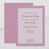 Bachelorette à cadre clair violet Invitation (Devant / Derrière)