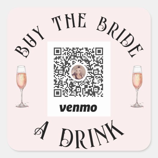 Bachelorette Acheter La Mariée Un Verre Sticker QR (Devant)