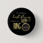 Bachelorette Badge avec avec Parties scintillant O (Devant)